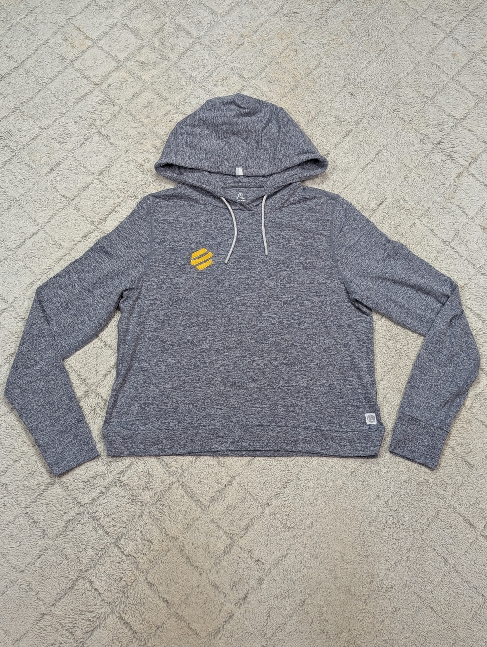 Rhoback Hoodie Womens M Blue Heather Tempo Performance Pullover Soft Athleisure
